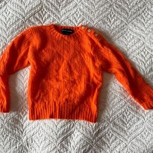 Ralph Lauren Baby The Iconic Cable-Knit Cashmere Sweater 12-24M in bright orange